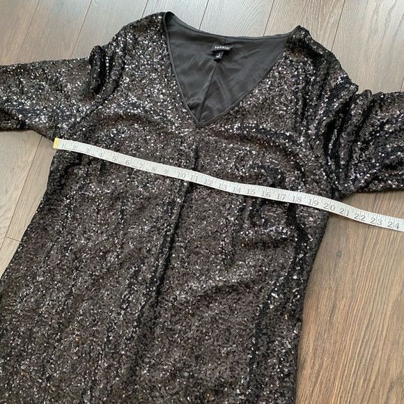 COPY - TORRID Black Sequin Long Sleeve Shift Dress - Picture 7 of 12